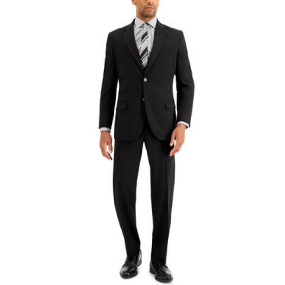 Nautica Men Modern Fit Bi Stretch Suit Black Size Jacket 40R Pants 34W